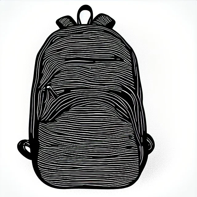 ein rucksack im schwarz weiss vector stil