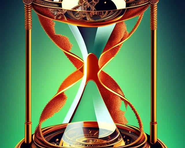 a detailed illustration of an hourglass, intricate, realistic, digital art, meticulously detailed