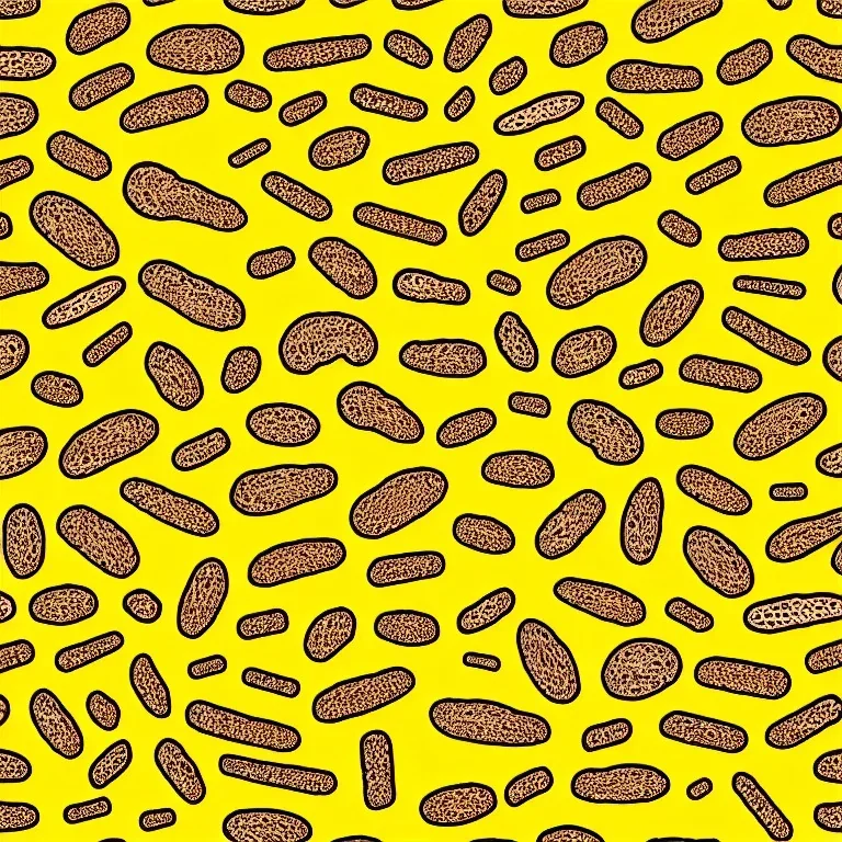 bread and butter, 1970s, seamless pattern, oil on canvas, pop art