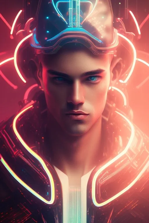 cyberpunk, head, men, portrai, tron