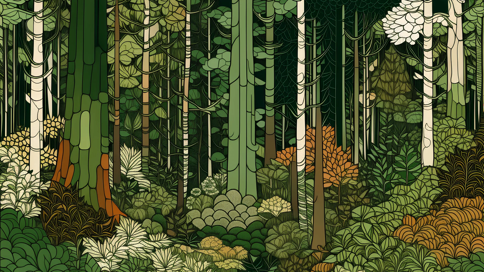 dense forest colouring