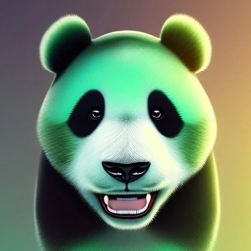 A male humanoid/furry panda with mint fur color that can use ice rainbow superpowers in digital style