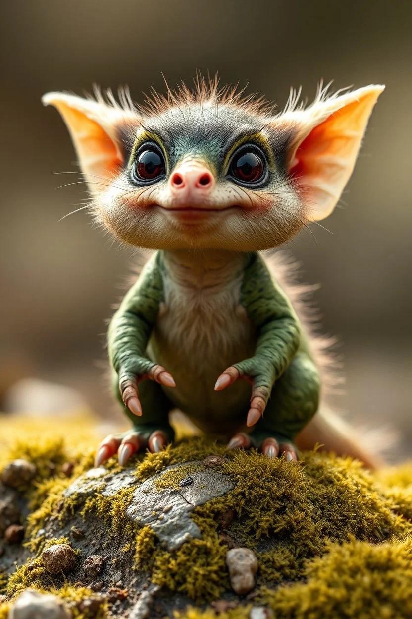 gremlin dinosaur weasel with cute fur