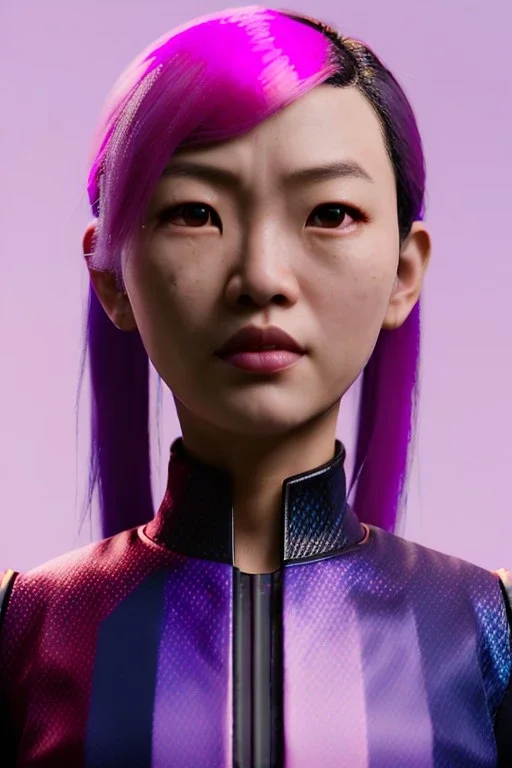 portrait, Asian cyborg woman, samurai warrior :: symmetry photography, cyberpunk style, pink hair, makeup, line eye :: black samurai army, katana, japanese traditional ornaments, pink, white, black, light iris :: cinematic, Ultra realistic, dark scene, soft color, highly detailed, unreal engine 5, RTX, ultra detail, 3d, finely drawn, high definition.