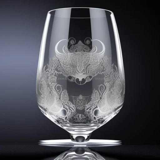 luxury single wine glass with intricate and expensive ornaments