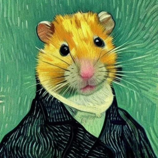 Insane hamster painted by van gogh