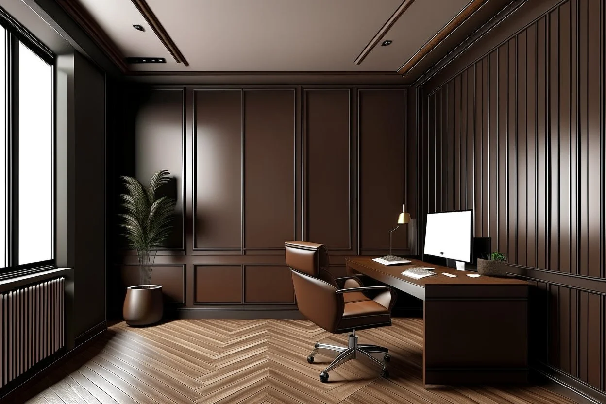 Manager's office with brown walls