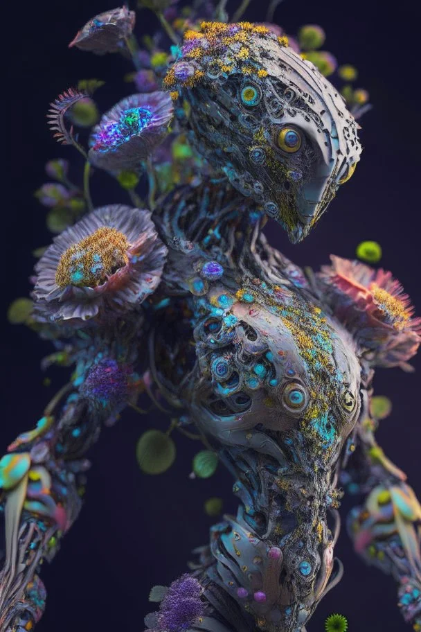 Cyborg flower humanoid alien fused ,highly detailed, hyper-detailed, beautifully, insane details, intricate details, beautifully, Cinematic, Colorful, Editorial Photography, 32k, Super-Resolution, Megapixel, photorealistic rendering