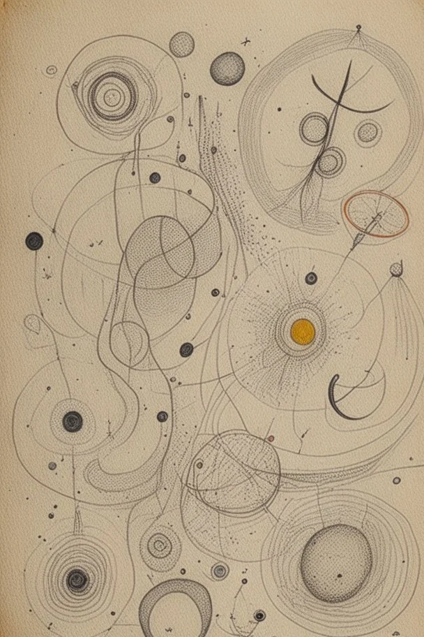 Detailed Kandinsky circles with Sketchy pencil outlines