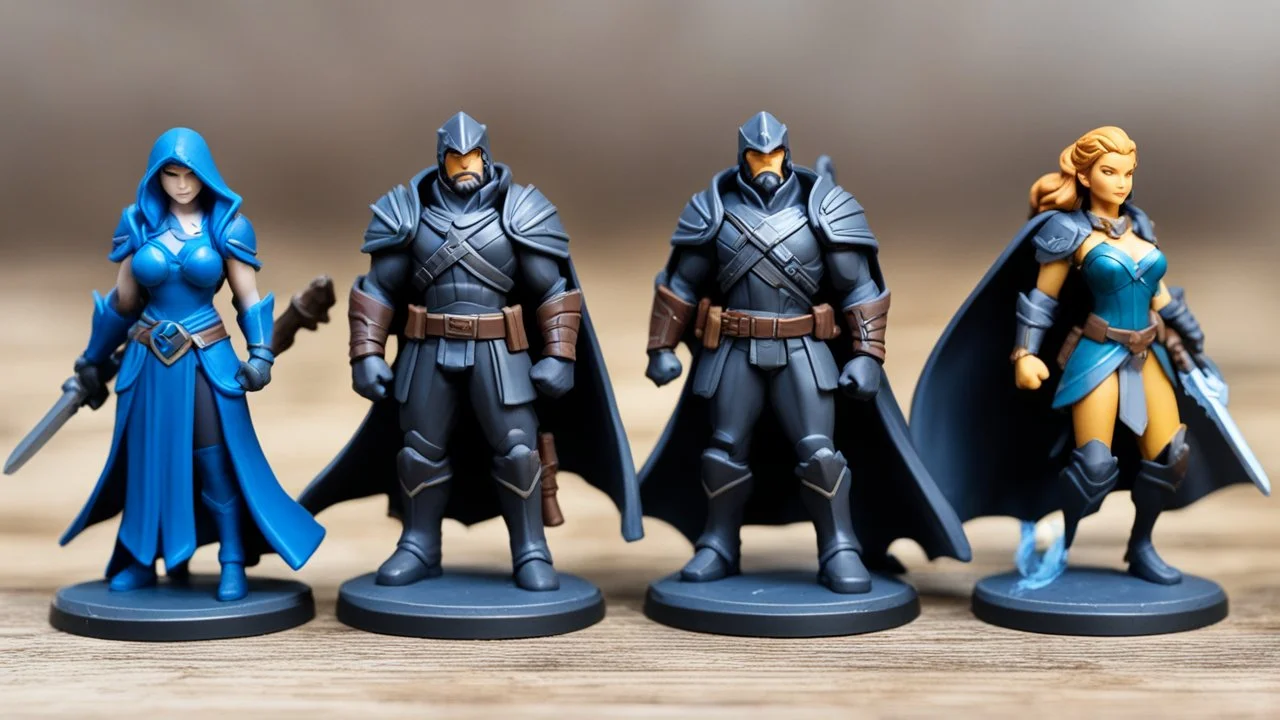 a set of random HeroForge figure