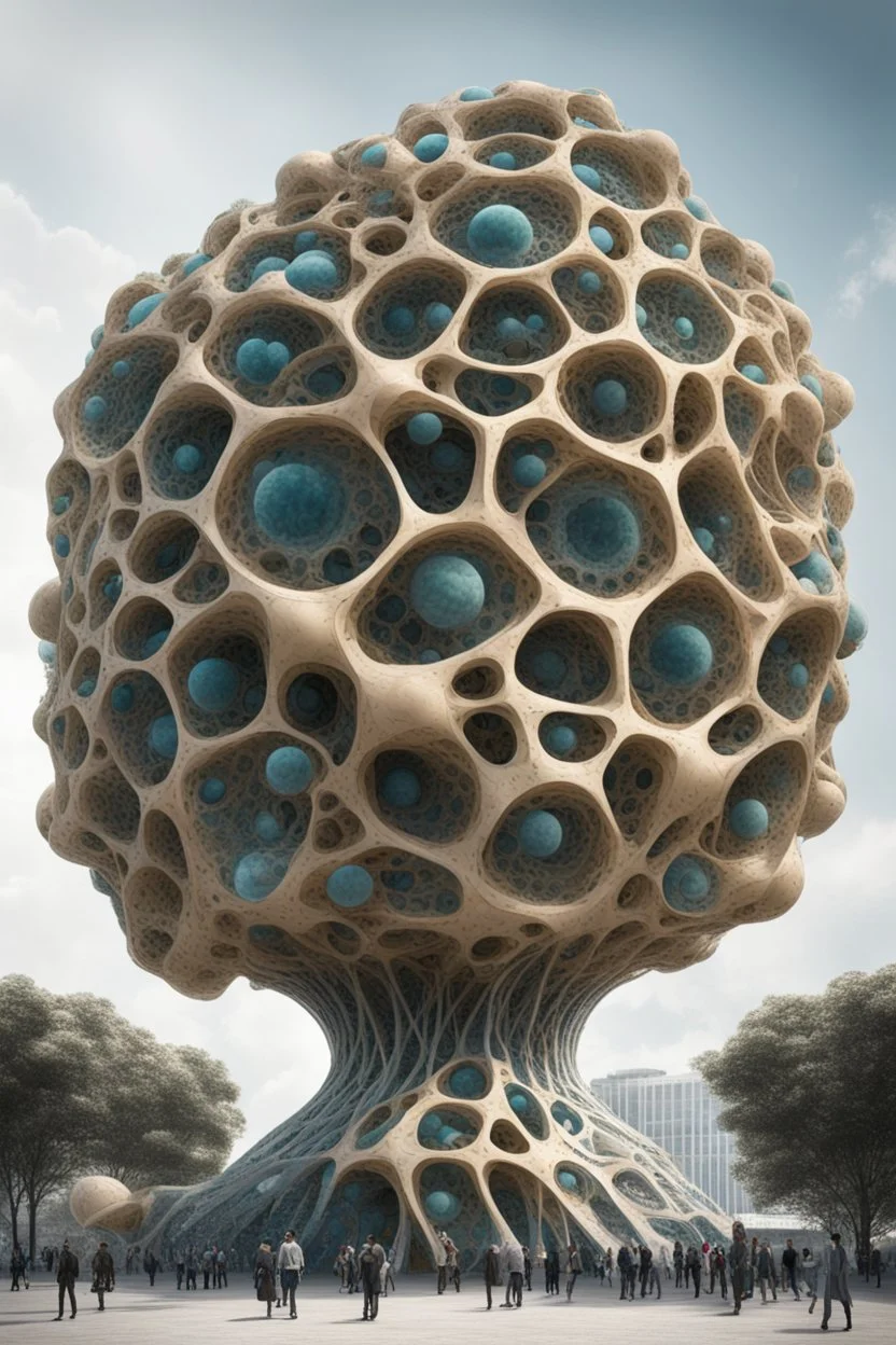 impossible geometry giant organic virus building