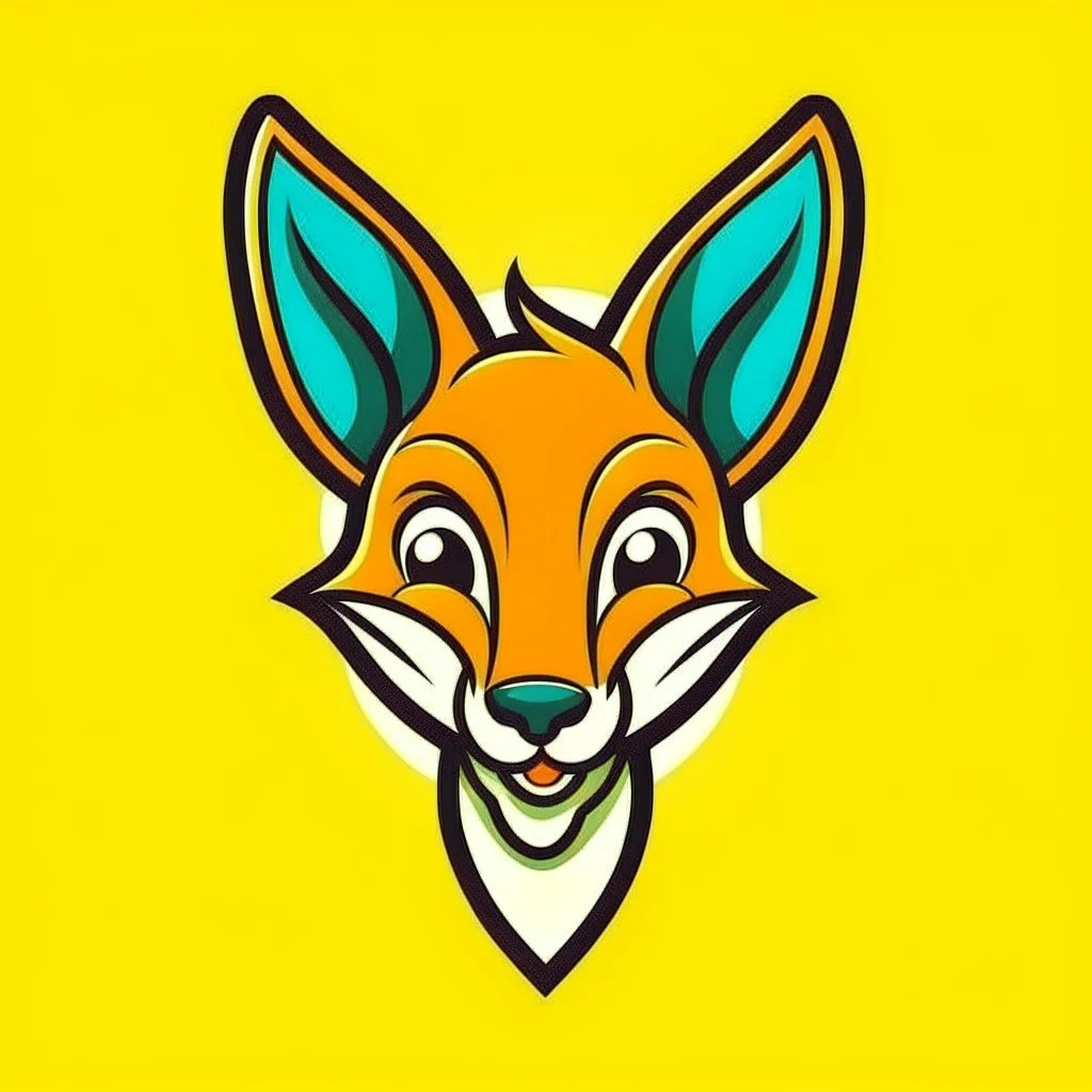 Kangaroo Mascot Logo in the style of 1997 pop culture, Fancy, Professional, Hotel Logo.