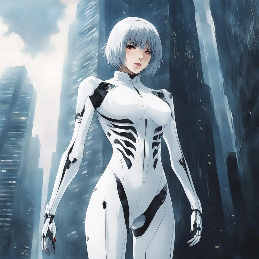 In the desolation of Tokyo-3, where skeletal skyscrapers scraped a perpetually overcast sky, Rei Ayanami moved with the quiet grace of a ghost. Her form, encased in the pristine white plugsuit, a symbol of purity in this world of decay, seemed an anomaly, a pale wisp amidst the omnipresent grime.