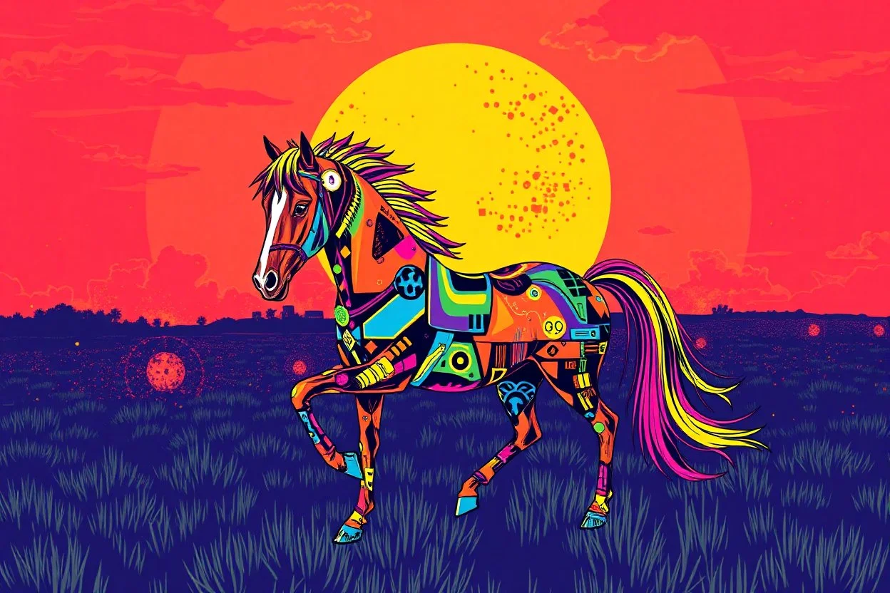 pop art pixels 1000 images cypher punk horse
