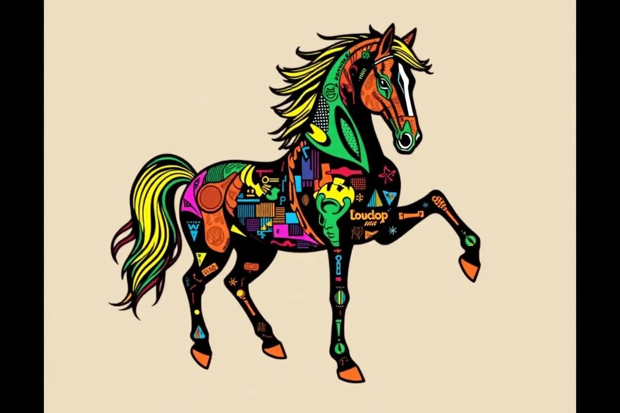 pop art pixels 1000 images cypher punk horse
