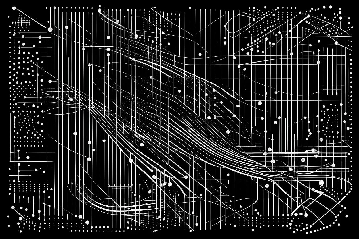 Cypher culture represented as lines and dots abstract shapes