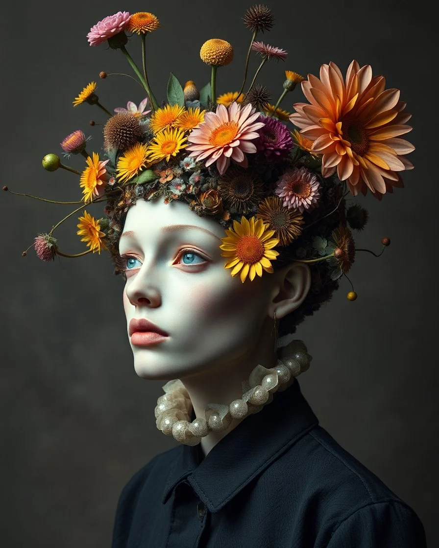 Masterpiece of Art - Beautiful The Vulnicura kafkaesque headpieces Winning Award Photography Art,Surreal blend head pretty of urban and natural elements, defying the laws of physics