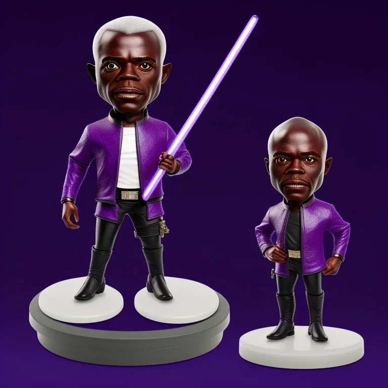 Bald Plastic macewindu purple bobblehead with boots