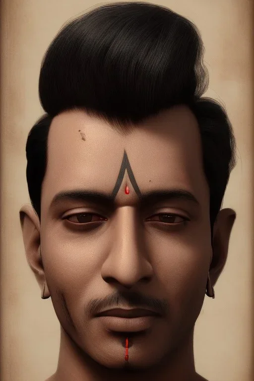 a portrait of singer male from Mumbai india, cyborg , incredibly sharp & detailed, cinematic, vintage