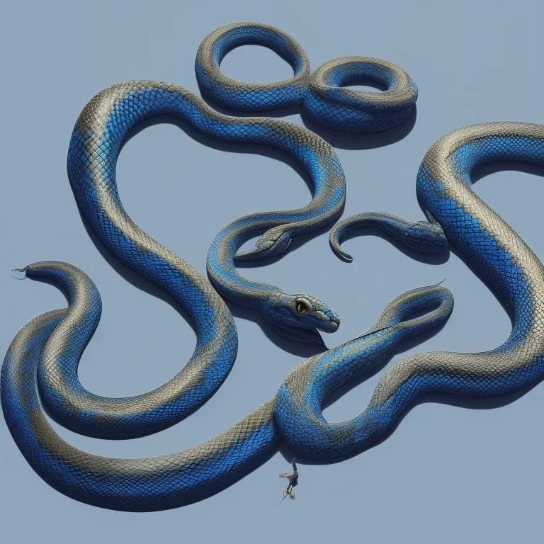 blue and black snake, 4k