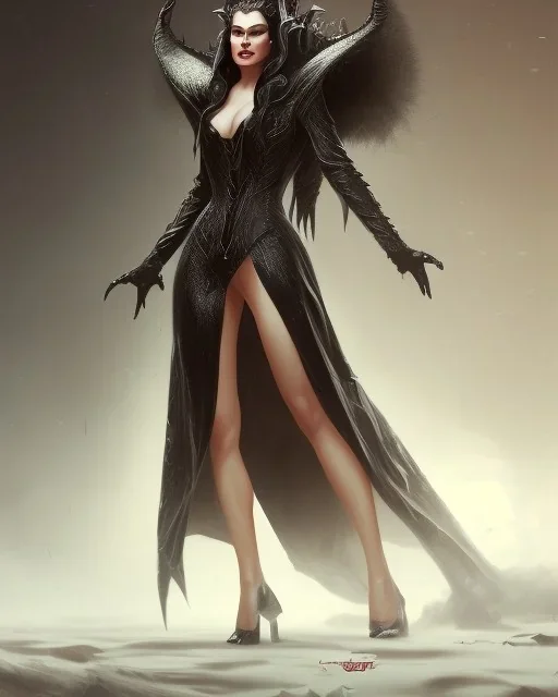 old evil queen in black leather gown, volouptous, busty, cleavage, angry, emperious, 8k resolution concept art portrait by Greg Rutkowski,