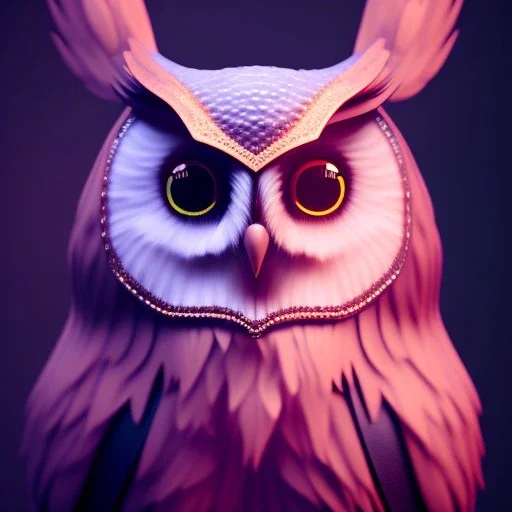 Owl, shallow depth of field, macro lens, unreal engine 5, ultra detailed, light fur highly detail