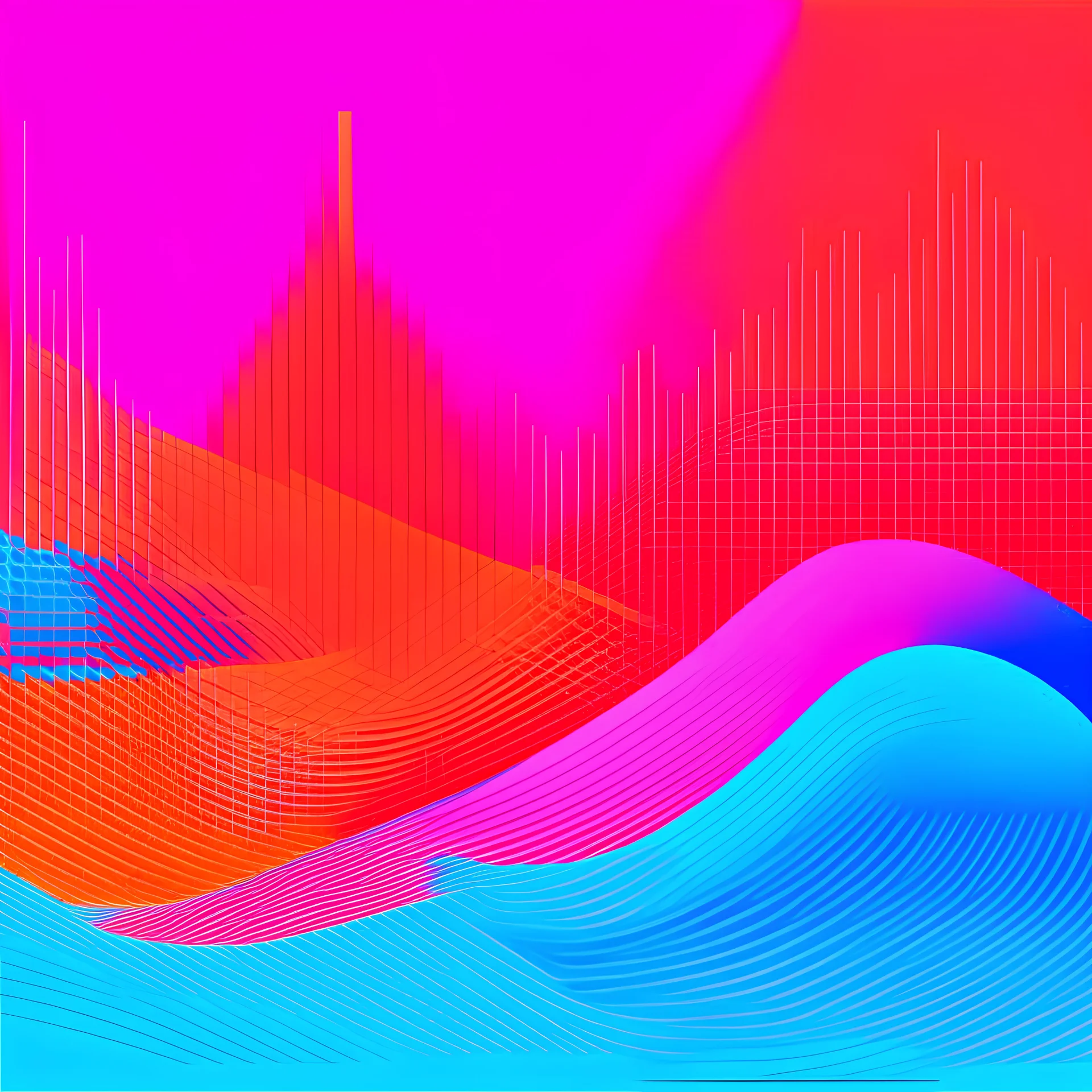 generates a background for a power point based on an AI theme using 2-3 colors pink blue orange