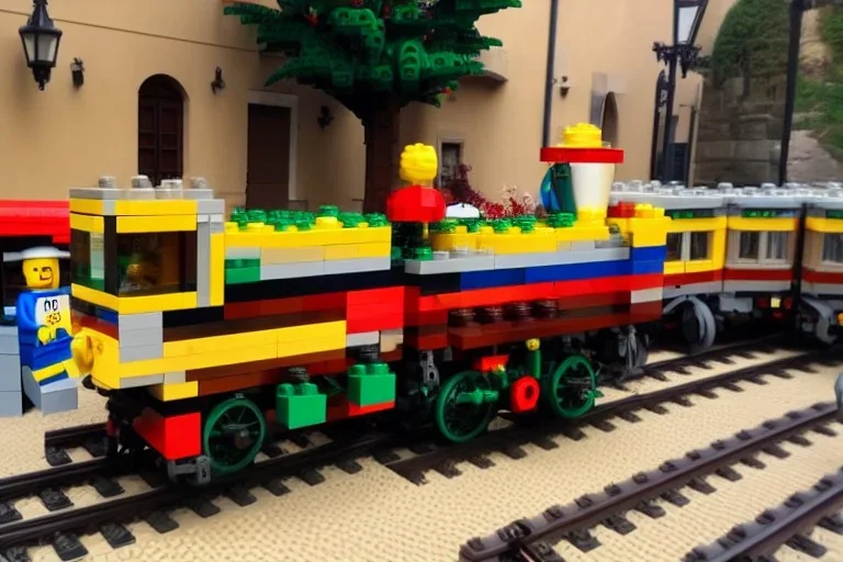 Train lego Italian old Town lego