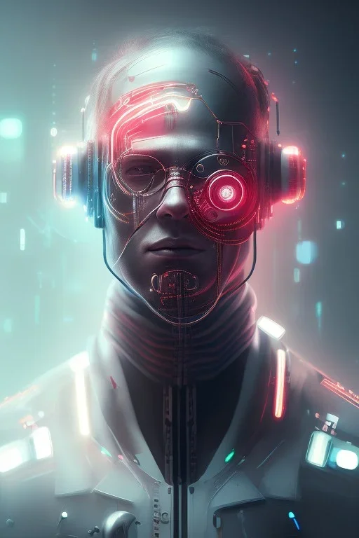 cyberpunk, head, men, portrai