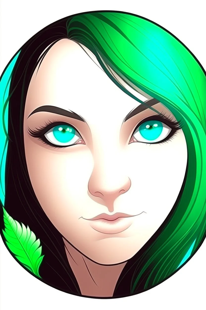 fantasy beautiful logo cartoon circle green eyes