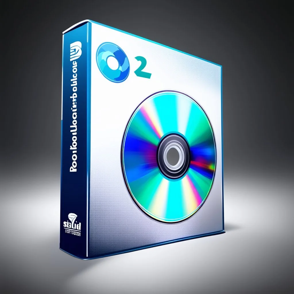 Computer program CD box. Professional studio photography, with more light details.