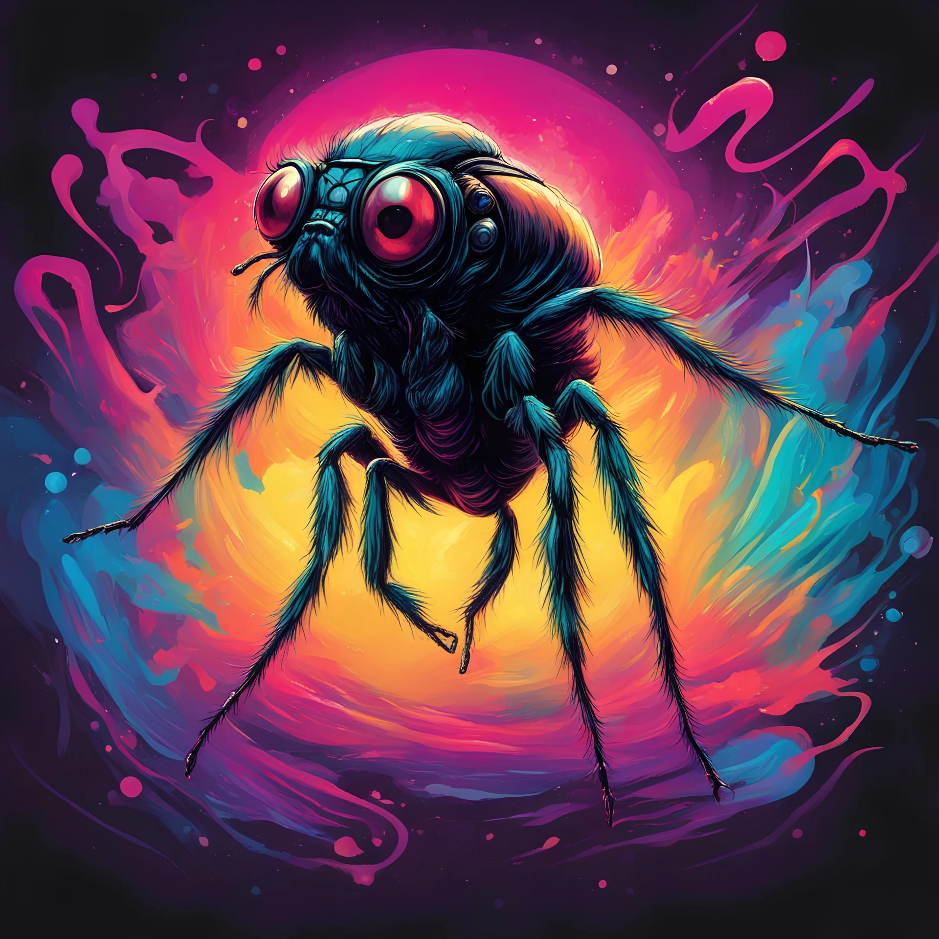 Enter: The Fly, in vibrant art style
