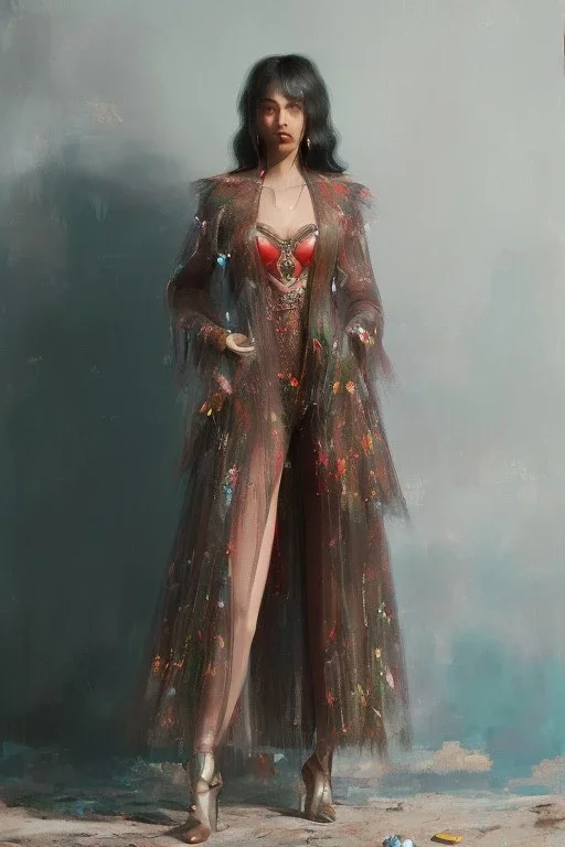 Full body portrait, painting, medium shot lady Aetheremo