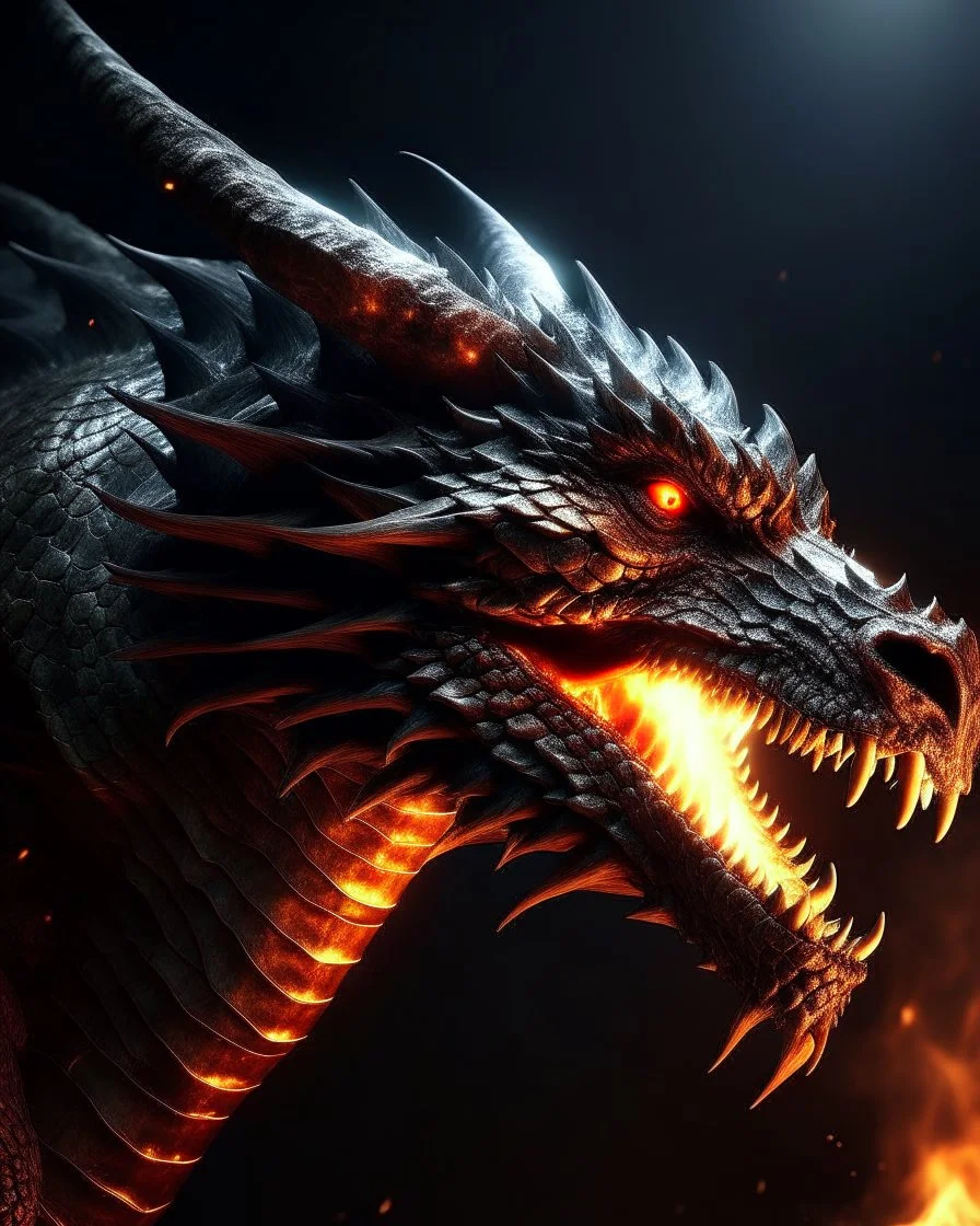 A fire-breathing big dragon 8k