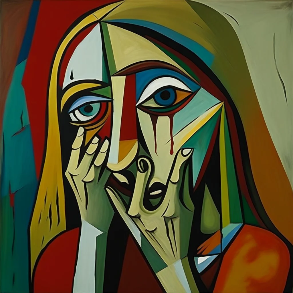 picasso huilende vrouw abstract schilderrij