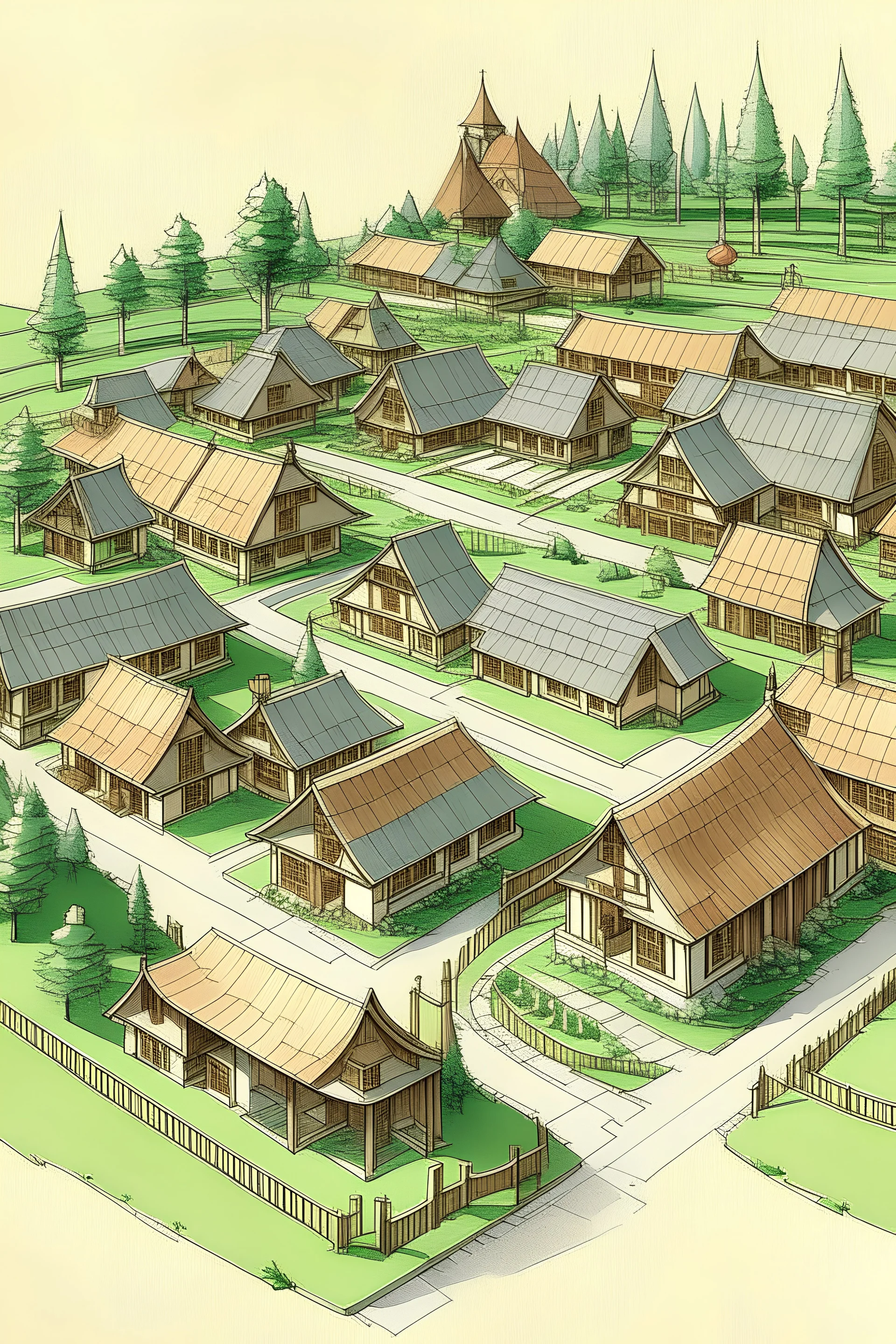 تصميم معمارى لقرية حرفية