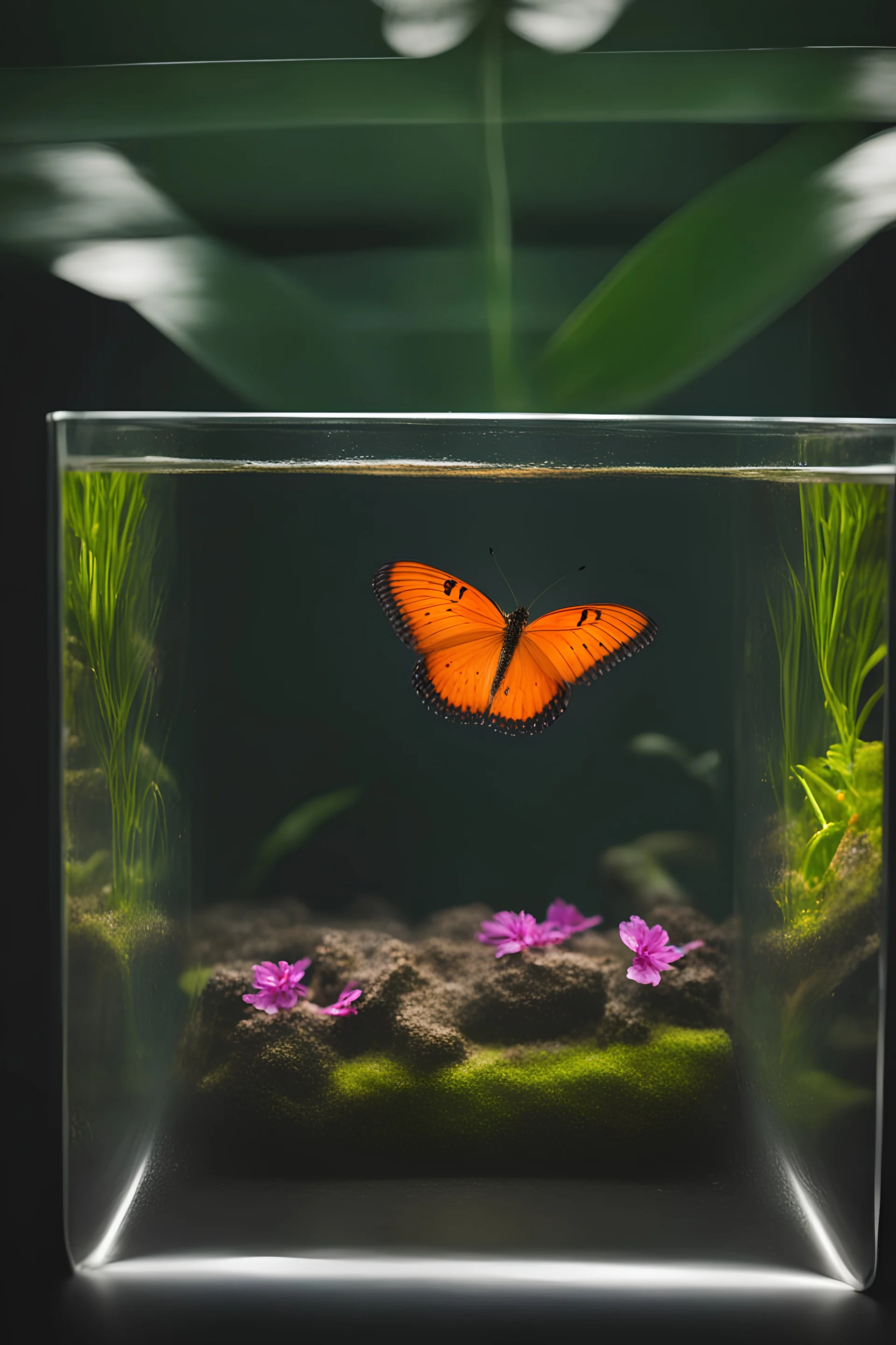 butterfly in an aquarium