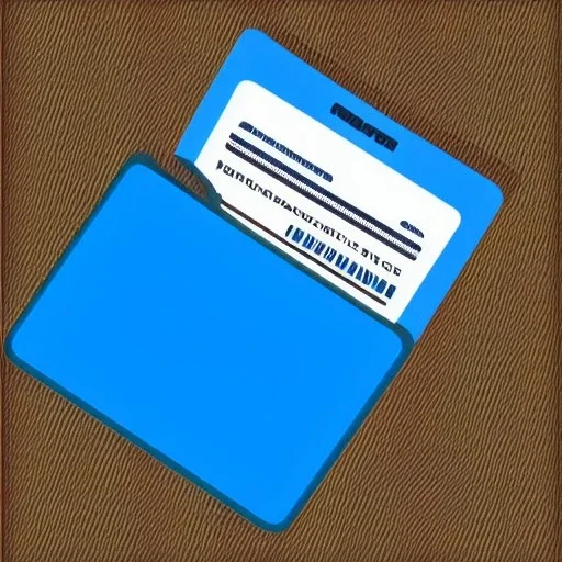 full view of a low-polygon, flattened vector image, passport card with photo of person, in a blue color palette, transparent background.