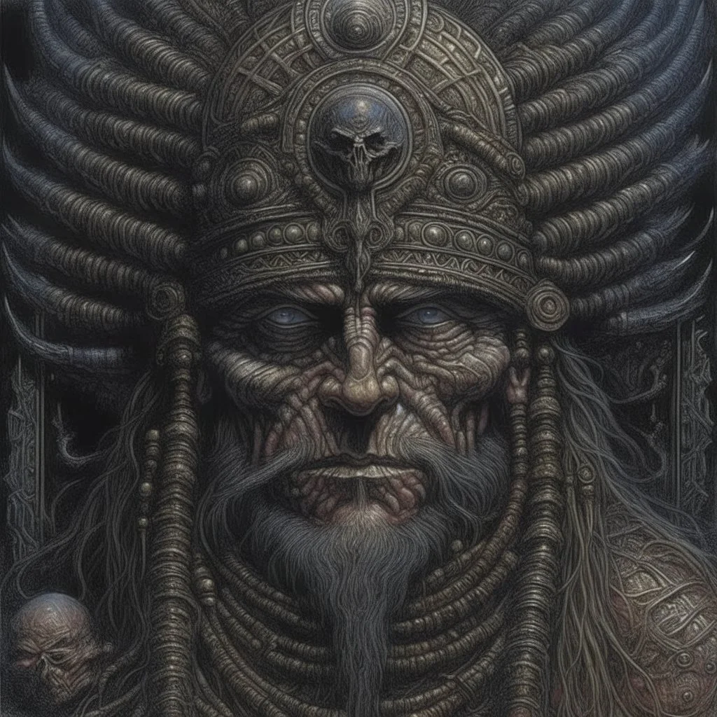 The Shaman by H.R. Giger Bearded Shaman; Sorcerer; Priest; Wise Sage, 55 year old Prophet; by Charles Dalmau, Geof Darrow, Ismail Inceoglu, Huang Guangjian, Dan Witz H.R. Giger Gustave Doré Robert Mapplethorpe Greg Rutkowski “Peace & Comfort” Insight from the Buddha