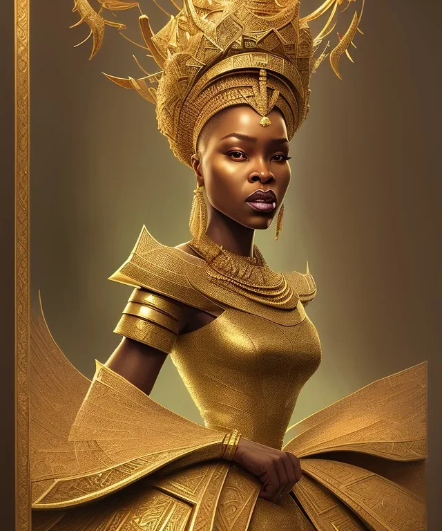 a fancy portrait of a snow african Queen by Greg Rutkowski, Sung Choi, Mitchell Mohrhauser, Maciej Kuciara, Johnson Ting, Maxim Verehin, Peter Konig, kente, 8k photorealistic, cinematic lighting, HD, high details, dramatic, atmosphereric, trending on artstation