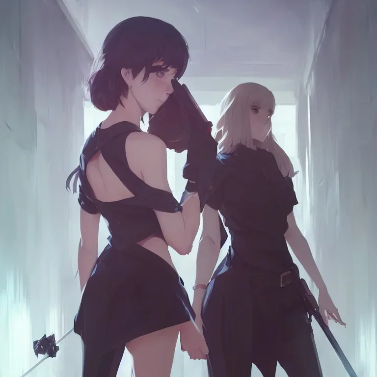 by wlop, ilya kuvshinov, krenz cushart, greg rutkowski, pixiv, sarah j. maas book cover style magician at the end of a corridor, smooth, sharp focus, d & d style, artstation, 4 k, hdr