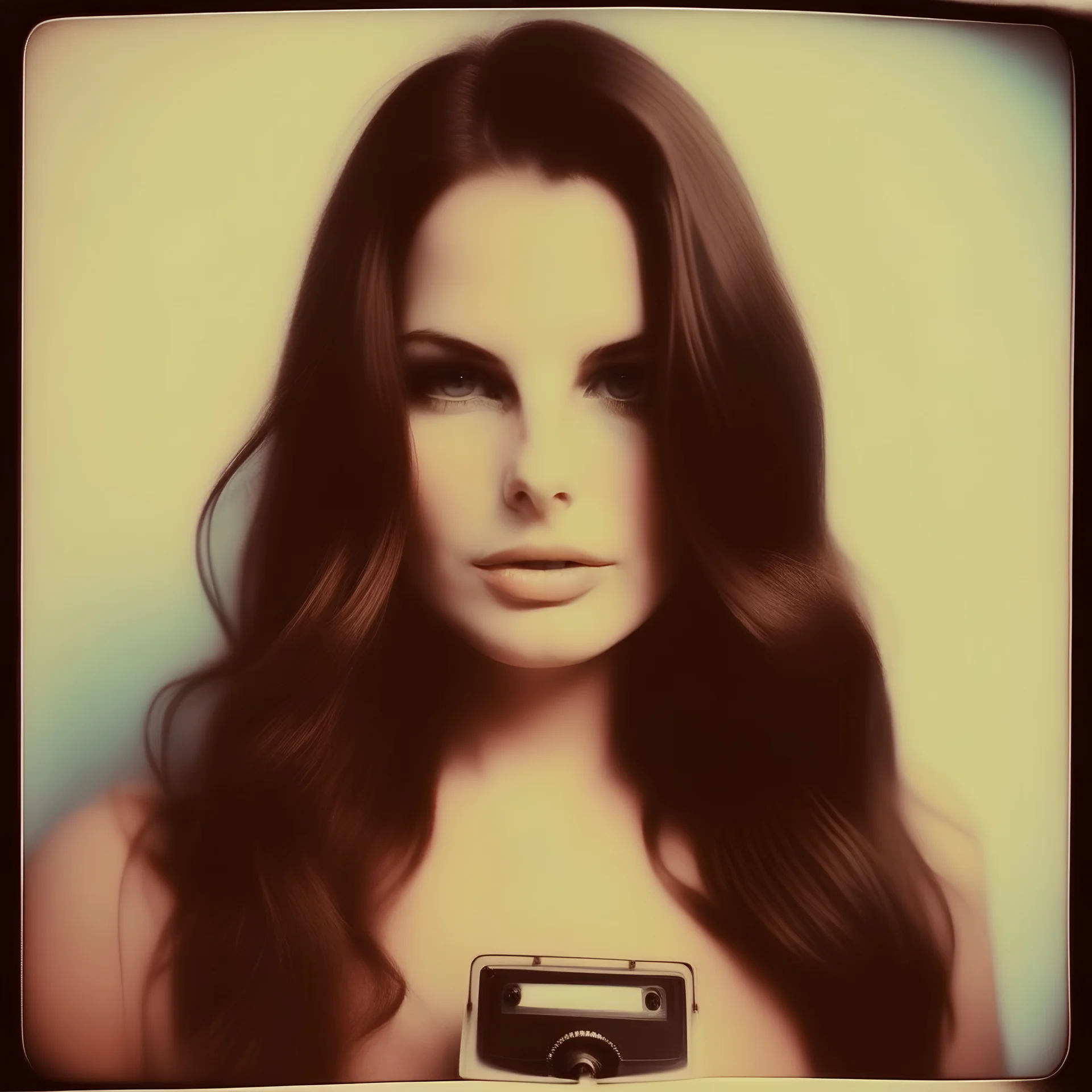 lana del rey, old polaroid, in the style of George petty