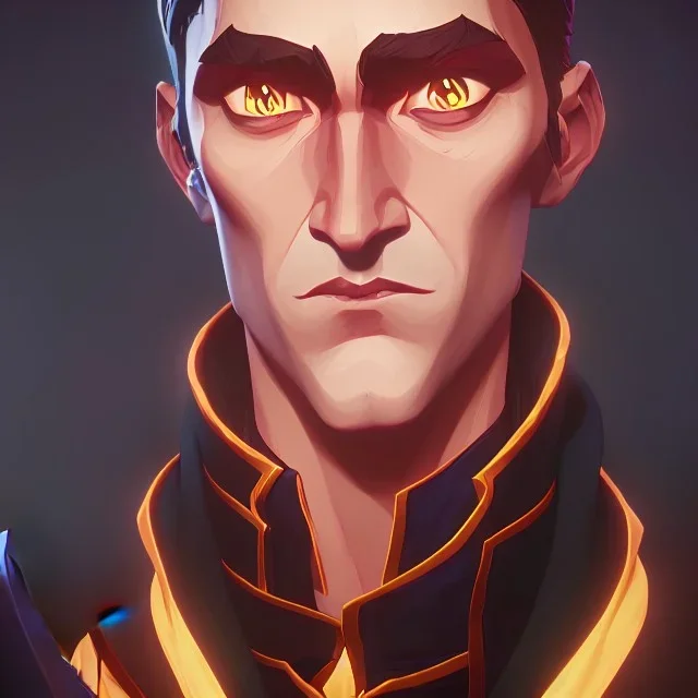 Portrait of a 35 year old handsome warlock