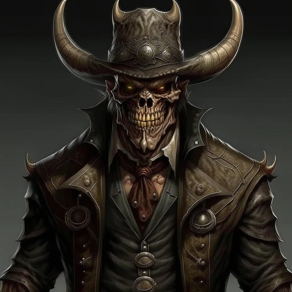 Half demon wild west outlaw grimdark realistic