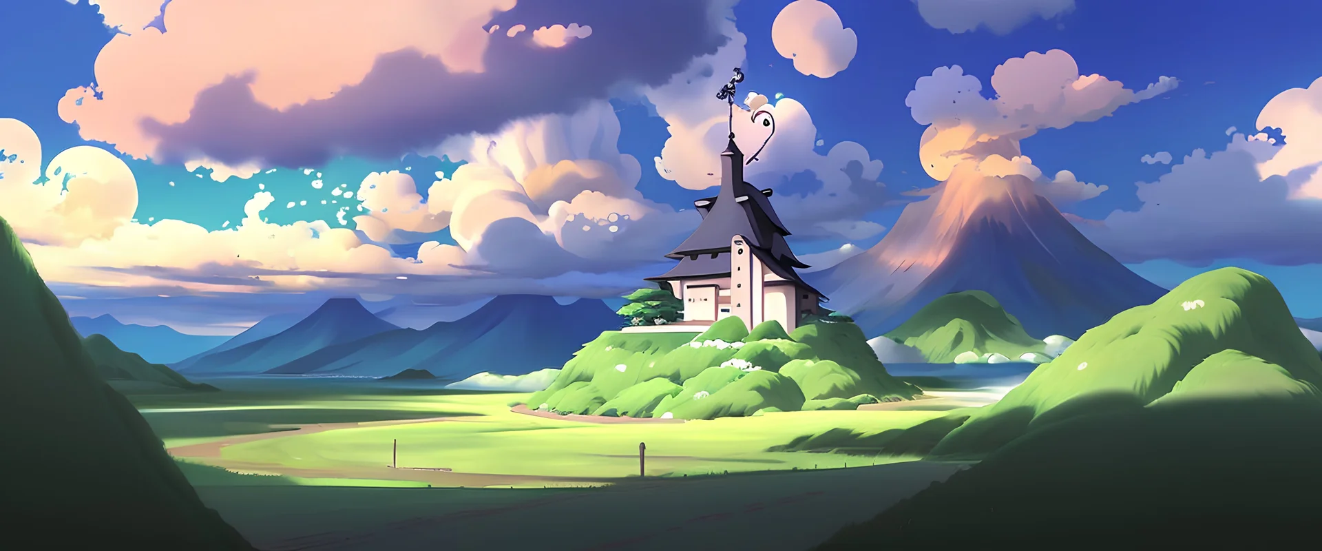 anime ghibli landscape no character