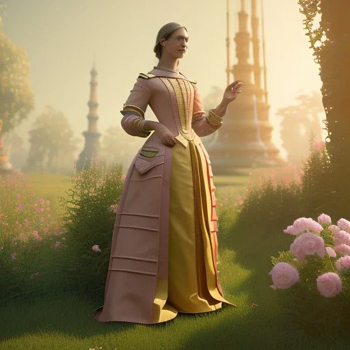 Full body, 3d render, Emma mackey, 1800's women style, 1800'hair style, 1800's women dress style, hyper realistic, octane render, unreal engine 5, 8k, palace background, uhd