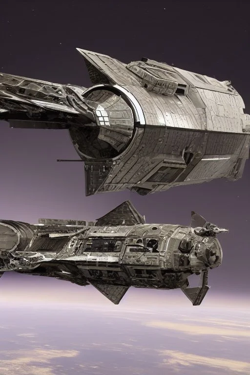 cargo-type spaceship in deep space