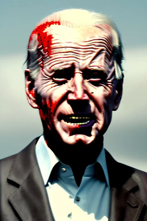 realistic image, joe biden zombie, zombie performance, blood, torn arm, night, walking twisted, waist up view, dark ambient, highly detailed, sky background, concept art, unreal engine 5, god rays, ray tracing, RTX, lumen lighting, ultra detail, volumetric lighting, 3d, finely drawn, high definition, high resolution.