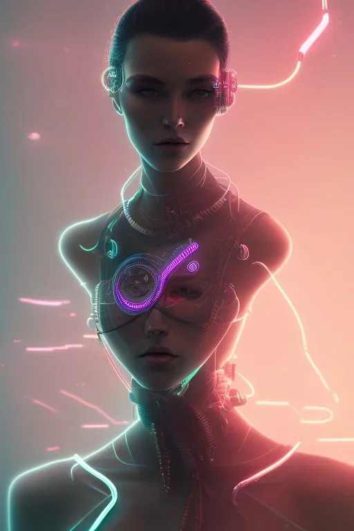 cyberpunk, head, women, portrai, tron