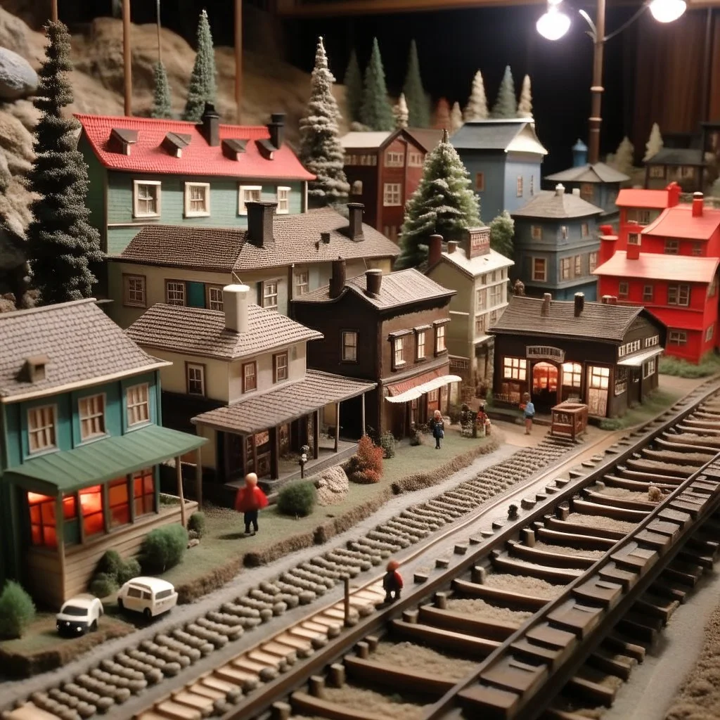 Diorama of a fake town